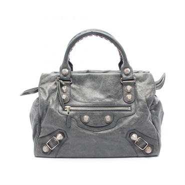 BALENCIAGA The Giant Midday Editor's Handbag 207806 leather Green Used Women