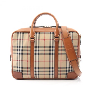 BURBERRY Nova Check crossbody shoulder Handbag canvas leather Beige Brown Used