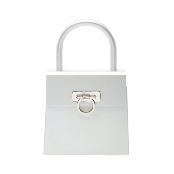 Salvatore Ferragamo Gancini Handbag 21 6716 metal Silver Used Women