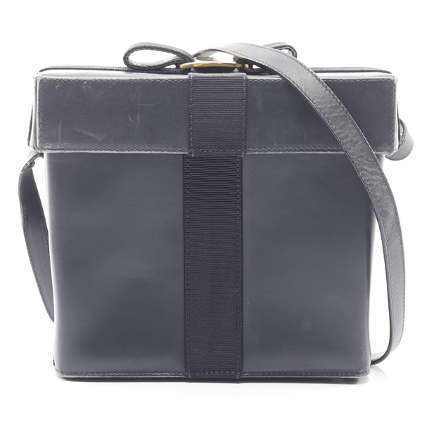 Salvatore Ferragamo Vara ribbon Shoulder crossbody Bag 21 4177 leather Navy Used