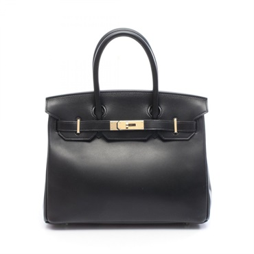 HERMES Birkin 30 Handbag Y leather Taderakto Black Used Women GHW