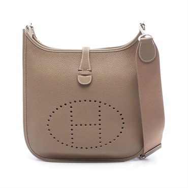 HERMES Evelyne 3 PM Shoulder crossbody Bag Z Taurillon Clemence Etoupe Used SHW