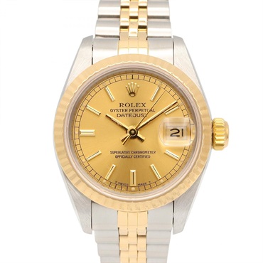 ROLEX Datejust Wrist Watch 69173 Automatic 18KYG Yellow Gold SS Used Women