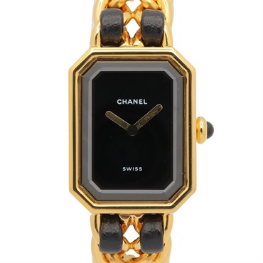 CHANEL Premiere S Wrist Watch H0001 Quartz Gold Plated Leather belt Used Women