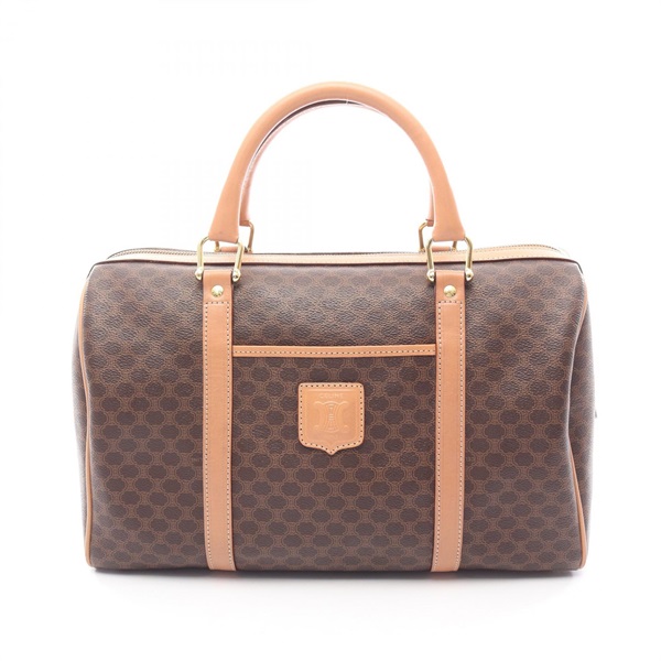 CELINE Macadam Handbag canvas leather Brown Used Women