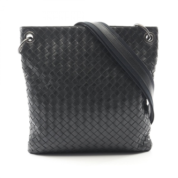 BOTTEGA VENETA Intrecciato small messenger Shoulder Bag 276357 leather Black