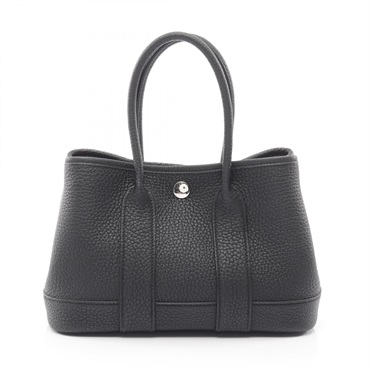 HERMES Neo Garden 23 Tote hand Bag K Negonda leather SHW Black Used Women