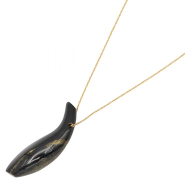 TIFFANY＆CO Frank Gary Fish Necklace 18KYG Yellow Gold Morion Black Used 45.5㎝