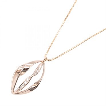 TASAKI Diamond Necklace Pendant 45cm 18KRG Pink Rose Gold Clear Used Women