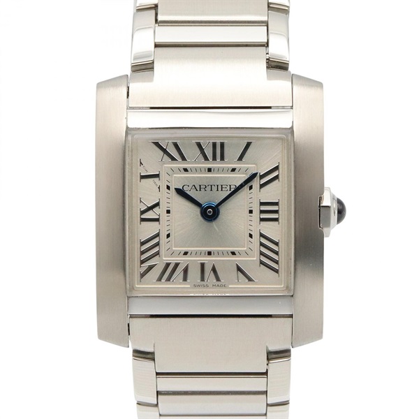 CARTIER Tank Francaise SM Wrist Watch WSTA0065 Quartz Stainless Steel Used Women