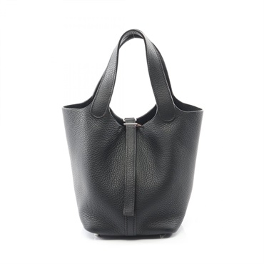 HERMES Picotin PM Tote Handbag 036844CK Clemence leather Black Used Women J SHW