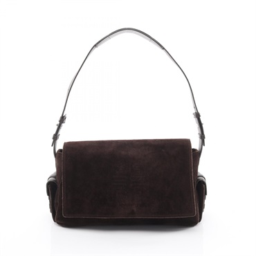 GIVENCHY 4G Shoulder Handbag Suede leather Brown Used Women