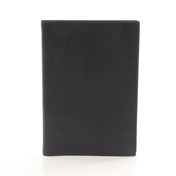 HERMES Agenda Globetrotter Notebook cover T Courchevel leather Black Used unisex
