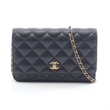 CHANEL Matelasse Chain Shoulder Bag AP4241 Lamb sheep leather Black Used GHW CC