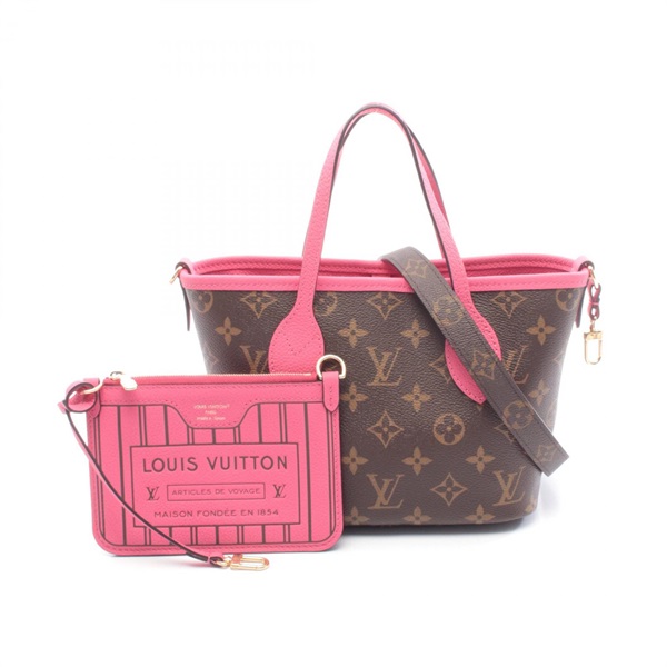 LOUIS VUITTON Neverfull Inside Out BB Shoulder Tote Bag M12106 Monogram Pink LV