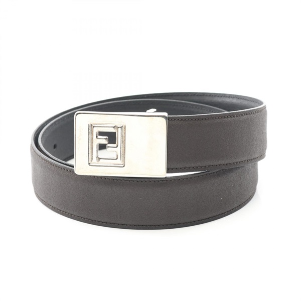 FENDI FF logo Belt leather Brown 81cm Used mens