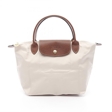 Longchamp Le Pliage S Tote Bag L1621089P71 canvas leather Beige Brown NEW Women