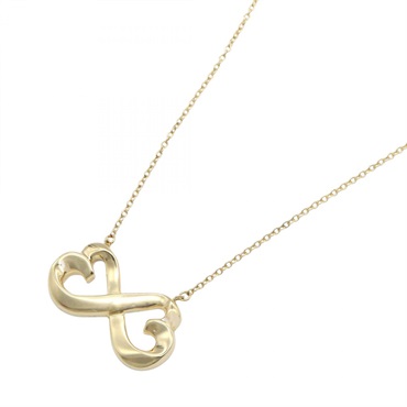 TIFFANY＆CO Double Loving Heart Necklace Pendant 18KYG Yellow Gold Used women