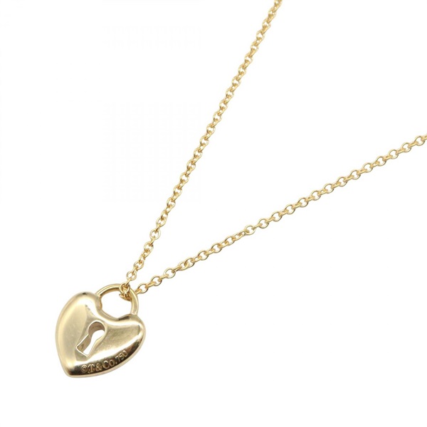 TIFFANY＆CO Heart Lock Necklace Pendant 18KYG Yellow Gold Used women
