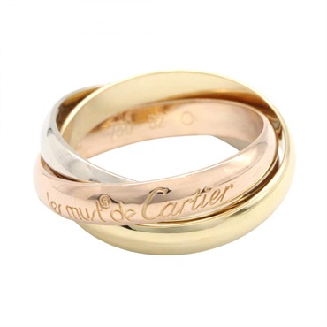 CARTIER Trinity Ring 18KYG 18KPG 18KWG Three gold used US size 6 #52women