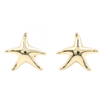 TIFFANY＆CO Starfish Pierced Earrings 18KYG Yellow Gold Used Women