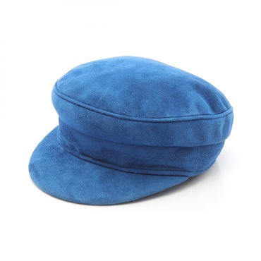 HERMES Casquette 53cm hats cap leather Blue Used Women