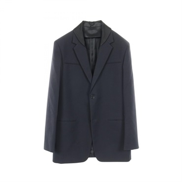 JIL SANDER Tailored jacket blazer wool silk Navy Used mens #44