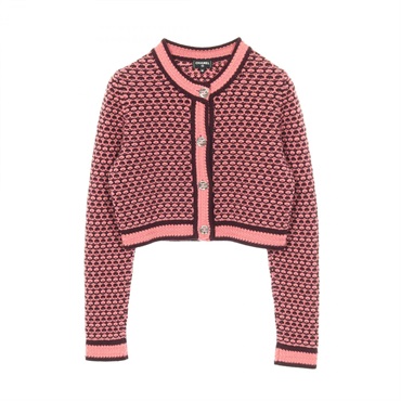 CHANEL COCO Mark button cardigan #36 knitwear P75450K10791 cashmere Pink Used