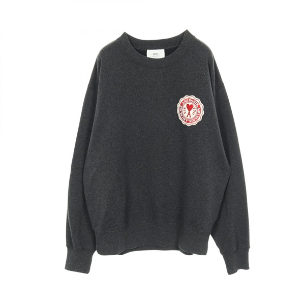 AMI Heart logo patch sweatshirts Tops  cotton Gray Used mens size L