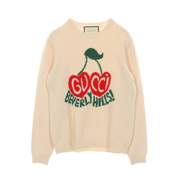 GUCCI knitwear sweater tops 629127 wool Beige Used Women #M