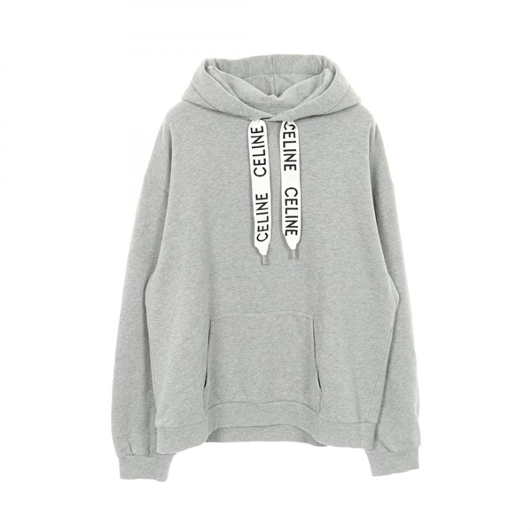 CELINE Logo Loose Hoodie 2Y468670Q.08GC Cotton Gray #XXL Used mens