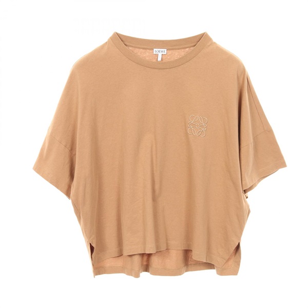 LOEWE Anagram Short Sleeve T-shirt Cotton Beige #XS Used Women