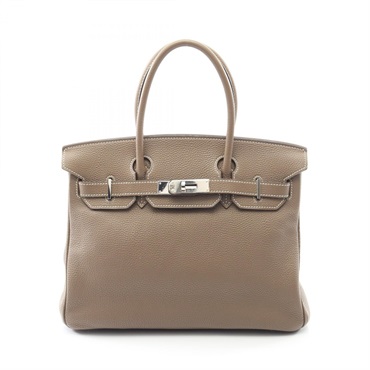 HERMES Birkin 30 Handbag J Togo leather Etoupe Grey Used SHW