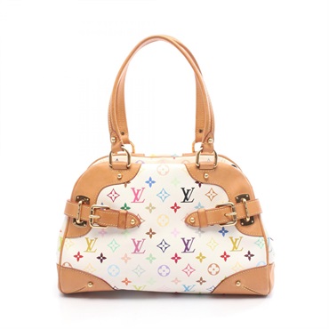 LOUIS VUITTON Claudia Handbag M40193 Monogram Multicolore leather Blanc Used