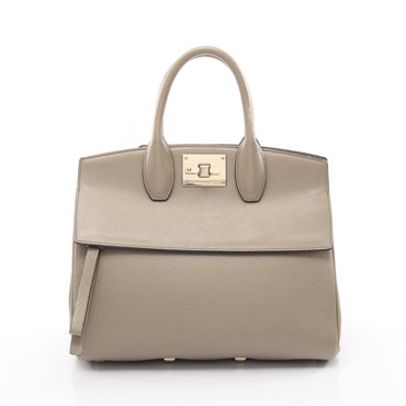 Salvatore Ferragamo Gancini Handbag 21H159 leather Beige Used Women