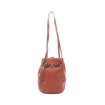 LOEWE Lazo Bucket Shoulder Bag leather Brown Used Women