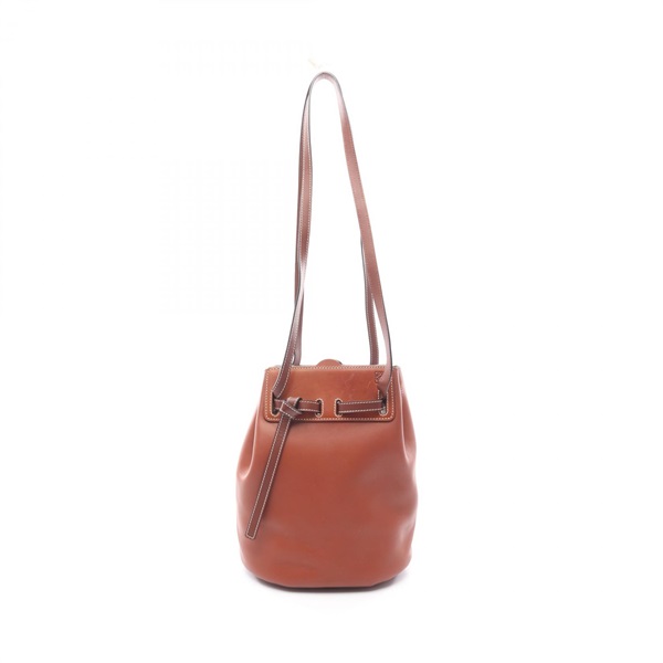 LOEWE Lazo Bucket Shoulder Bag leather Brown Used Women