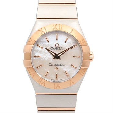 OMEGA Constellation Blush Wrist Watch Quartz 18KRG Pink Rose Gold SS NEW Women