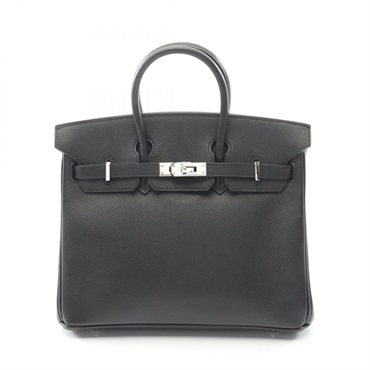 HERMES Birkin 25 Handbag Epsom leather Black Used Women H SHW