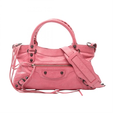 BALENCIAGA The first Shoulder Handbag leather Pink Used Women