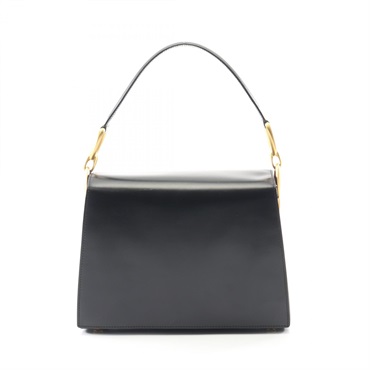 CELINE Handbag Calf leather Black Used Women