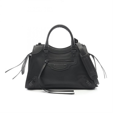 BALENCIAGA Neo Classic City Medium Shoulder Handbag 638470 canvas Black Used