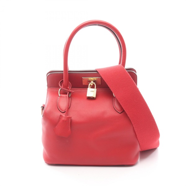 HERMES Toolbox 20 shoulder Handbag D Swift leather Red Vermillon Used Women GHW
