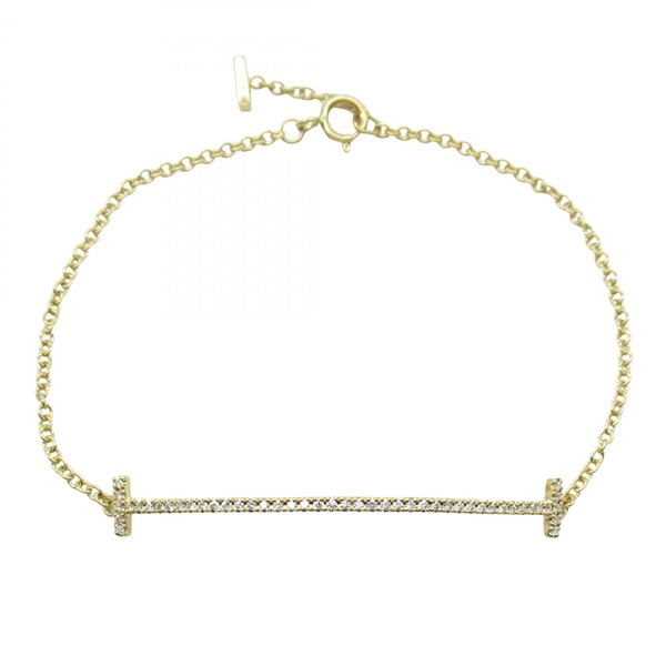 TIFFANY＆CO T Smile Bracelet Diamond Bracelet 60150751 18KYG Used Women 16㎝