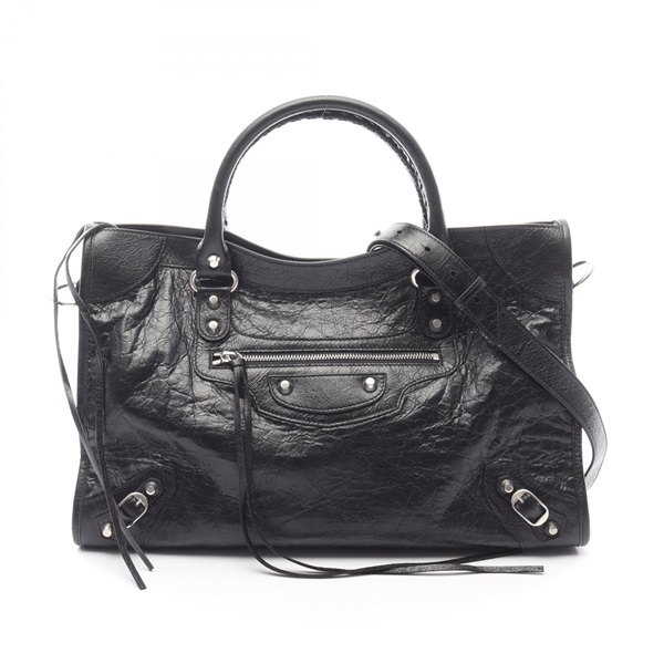 BALENCIAGA City Medium shoulder crossbody Handbag 8230582AA9S1000 leather Black
