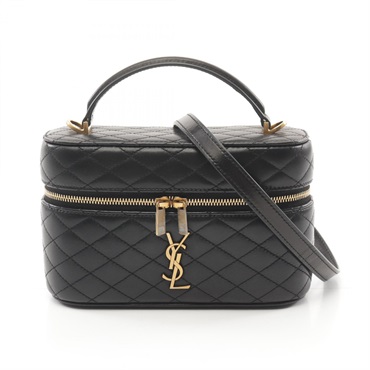 SAINT LAURENT PARIS Gabby Shoulder Handbag 766731a Lamb sheep leather Black NEW