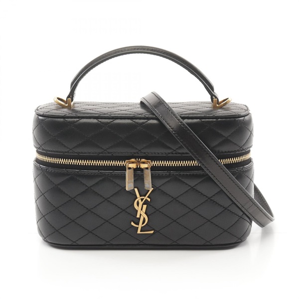 SAINT LAURENT PARIS Gabby Shoulder Handbag 766731a Lamb sheep leather Black NEW