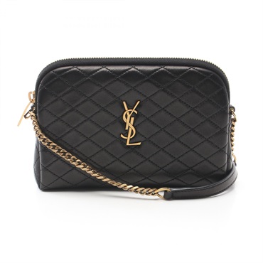 SAINT LAURENT PARIS Gabby Chain Pouch Shoulder Bag leather Black NEW Women