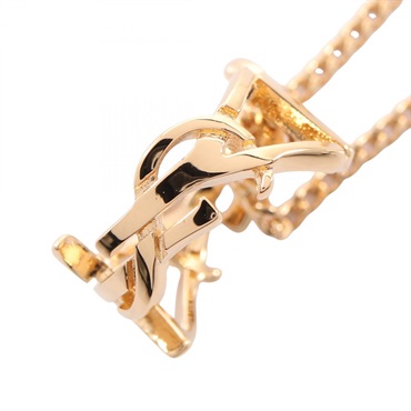 SAINT LAURENT PARIS Cassandra Necklace Pendant Gold Plated  NEW women