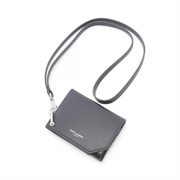 SAINT LAURENT PARIS Card Case 798311AADAQ1000 leather Black NEW unisex